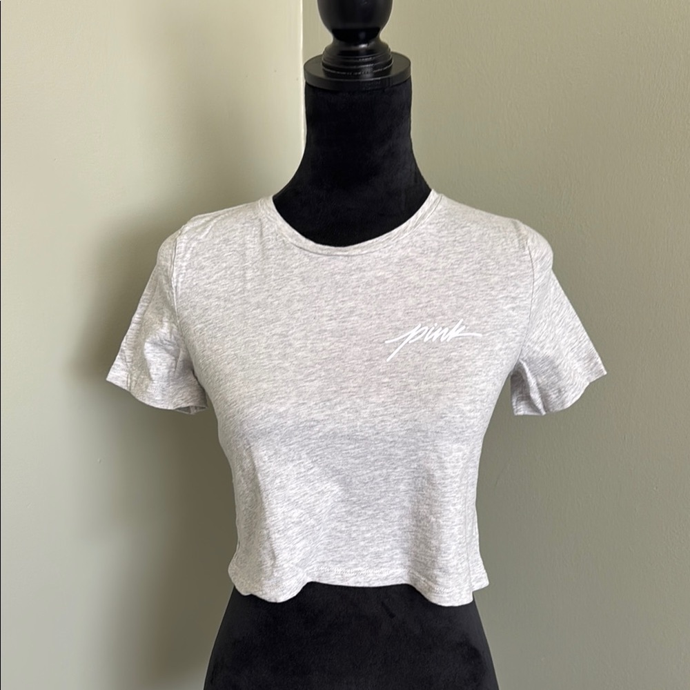 Gray PINK Victoria's Secret Women's Crop Top